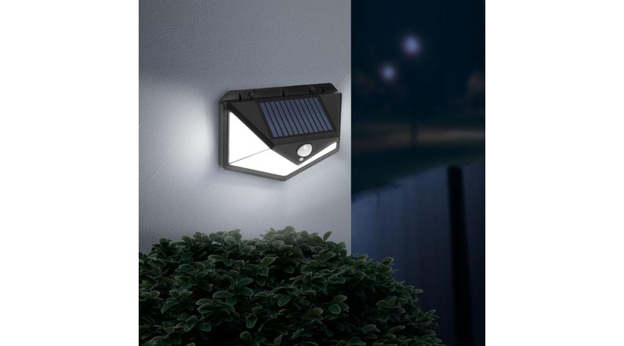 100 LED-es Napelemes Fali Lámpa Mozgásérzékelovel Eroteljes és Energiatakarékos