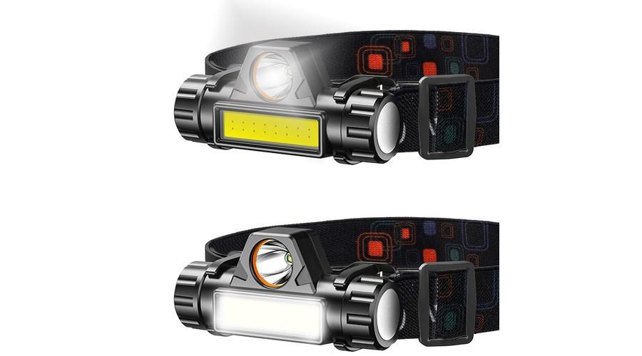 4 az 1-ben fejlámpa mágnessel, COB+CREE LED, USB töltés, 400mAh akkumulátor