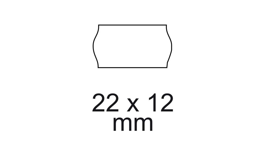 Árazószalag Fehér 1 soros 14,5m (22x12mm) 1200db/tekercs