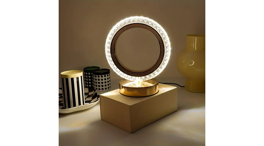 Gyűrű alakú asztali lámpa, 3 színben változó fény éjszakai lámpa 3000K-7000K