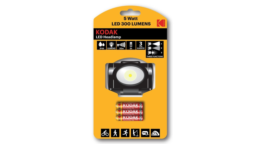 Kodak Fejlámpa 5W LED (+3AAA) 300 Lumen