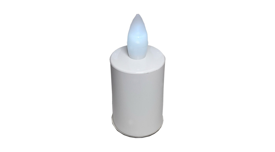 LED mécses fehér gyertya - fehér láng - elemmel
